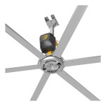 Big Ass Fans 14' Yellow and Silver Aluminum Indoor Shop Ceiling Fan - 100-120V Big Ass Fans 14' Yellow and Silver Aluminum Indoor Shop Ceiling Fan - 100-120V