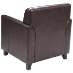 Flash Furniture BT-827-1-BN-GG Hercules Diplomat Brown Leather Chair with Wooden Feet