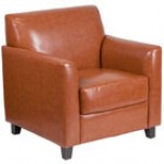 Flash Furniture BT-827-1-BN-GG Hercules Diplomat Brown Leather Chair with Wooden Feet