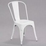 Flash Furniture CH-31230-OR-GG Orange Stackable Galvanized Steel Chair with Vertical Slat Back and Drain Hole Seat