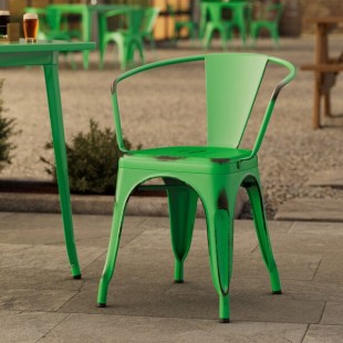 Lancaster Table & Seating Alloy Distressed Jade Green Outdoor Arm Chair Lancaster Table & Seating Alloy Distressed Jade Green Outdoor Arm Chair