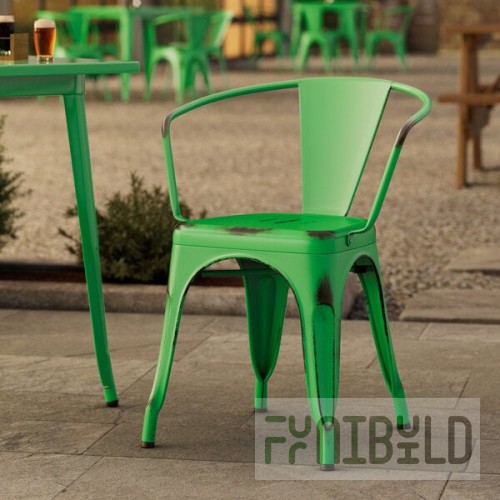 Lancaster Table & Seating Alloy Distressed Jade Green Outdoor Arm Chair