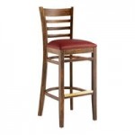 Lancaster Table & Seating Black Finish Wood Ladder Back Chair with Black Vinyl Seat - Detached Seat