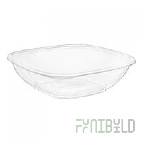 Sabert 18032B300 Bowl2 32 oz. Clear PET Square Deli / Catering Bowl - 300/Case