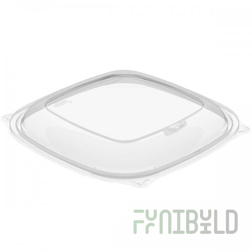 Dart PP2464BDL PresentaBowls Pro Vented Clear Square Lid for 24, 32, 48, and 64 oz. Square Plastic Bowls - 252/Case
