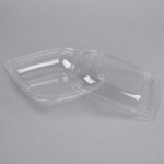 Sabert SureStrip® 24 oz. Clear PETE Square Tamper-Evident, Tamper-Resistant Bowl with Lid - 150/Case