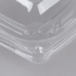 Sabert SureStrip® 24 oz. Clear PETE Square Tamper-Evident, Tamper-Resistant Bowl with Lid - 150/Case