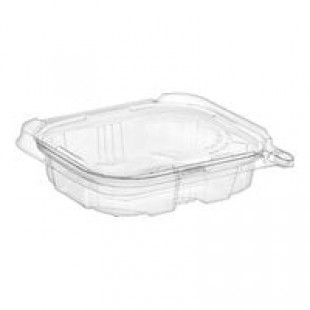 Inline Plastics Safe-T-Fresh 8 oz. Tamper-Resistant, Tamper-Evident Rectangular Hinged Container with Flat Lid - 240/Case Inline Plastics Safe-T-Fresh 8 oz. Tamper-Resistant, Tamper-Evident Rectangular Hinged Container with Flat Lid - 240/Case