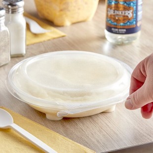Inline Plastics Safe-T-Chef 20 oz. Tamper-Resistant, Tamper-Evident Round Hinged Container with Dome Lid - 240/Case