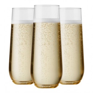 Tossware POP 9 oz. Customizable Plastic Champagne Flute Glass - 48/Case Tossware POP 9 oz. Customizable Plastic Champagne Flute Glass - 48/Case