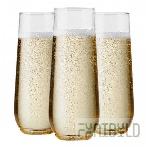 Tossware POP 9 oz. Customizable Plastic Champagne Flute Glass - 48/Case