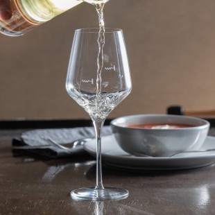 Reserve by Libbey Acura Prism 16 oz. Pour Control 8 oz. / 5 oz. Wine Glass - Sample Reserve by Libbey Acura Prism 16 oz. Pour Control 8 oz. / 5 oz. Wine Glass - Sample