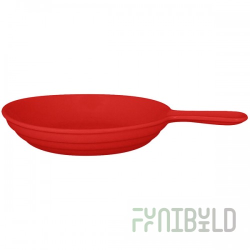RAK Porcelain Chef's Fusion 40 oz. Ember Red Porcelain Frying Pan - 6/Case