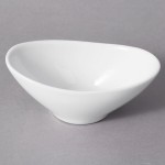 10 Strawberry Street WTR-5DPOVLBWL Whittier 4 oz. White Oval Porcelain Bowl Tid Bit Tray - 36/Case