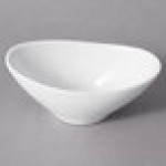 10 Strawberry Street WTR-5DPOVLBWL Whittier 4 oz. White Oval Porcelain Bowl Tid Bit Tray - 36/Case