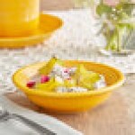 Acopa Capri 4.5 oz. Mango Orange Stoneware Fruit Bowl / Monkey Dish - 12/Pack