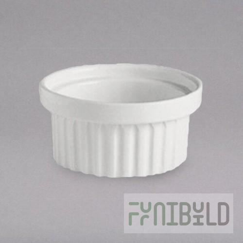 Hall China from Steelite International HL1150AWHA Ivory (American White) 4 oz. Stacking China Ramekin - 24/Case