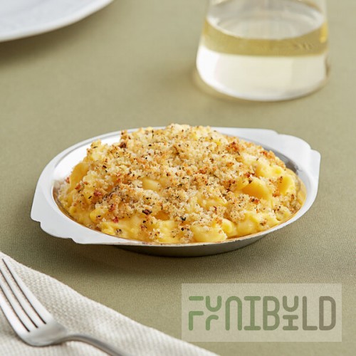 Choice 10 oz. Stainless Steel Round Au Gratin Dish