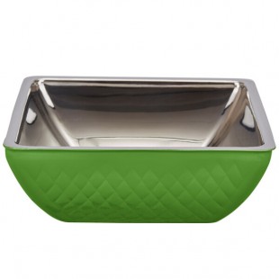 Bon Chef Diamond Collection Cold Wave 4 Qt. Lime Green Triple Wall Square Bowl Bon Chef Diamond Collection Cold Wave 4 Qt. Lime Green Triple Wall Square Bowl