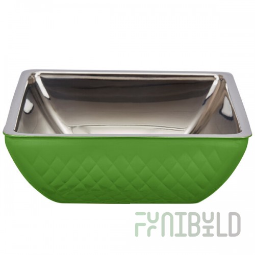 Bon Chef Diamond Collection Cold Wave 4 Qt. Lime Green Triple Wall Square Bowl