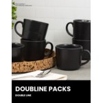 10 Strawberry Street Double Line 36 oz. Round Matte Black Stoneware Dinner Bowl - 2/Case 10 Strawberry Street Double Line 36 oz. Round Matte Black Stoneware Dinner Bowl - 2/Case