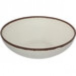 GET B-330-CRM Pottery Market 5.5 Qt. Glazed Cream Melamine Bowl with Brown Trim - 3/Case GET B-330-CRM Pottery Market 5.5 Qt. Glazed Cream Melamine Bowl with Brown Trim - 3/Case