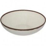 GET B-330-CRM Pottery Market 5.5 Qt. Glazed Cream Melamine Bowl with Brown Trim - 3/Case GET B-330-CRM Pottery Market 5.5 Qt. Glazed Cream Melamine Bowl with Brown Trim - 3/Case