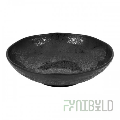 Dalebrook Mineral from Global Tableware Collective 48 oz. Noir Crackle Melamine Bowl - 10/Case