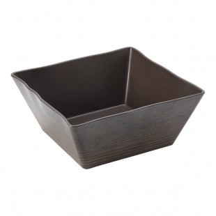American Metalcraft 125 oz. Square Walnut Melamine Bowl