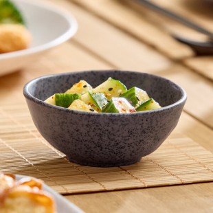 Acopa Cavern 4 oz. Dark Gray Round Melamine Bowl - 24/Case
