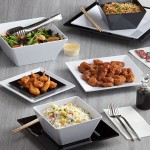 Acopa Rittenhouse 50 oz. Square White Melamine Bowl - 12/Case