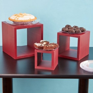 American Metalcraft RSM2 Set of Three Mahogany Wood Riser American Metalcraft RSM2 Set of Three Mahogany Wood Riser