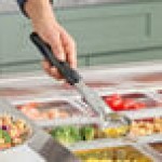 Vollrath 6432120 Jacob's Pride® 1 oz. Black Perforated Round Spoodle® Portion Spoon