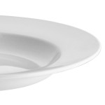 Acopa 16 oz. Bright White Wide Rim Rolled Edge Rim Stoneware Soup and Pasta Bowl - 12/Case