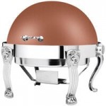 Eastern Tabletop 3114LHCP Lion Head 8 Qt. Rectangular Copper Coated Stainless Steel Roll Top Chafer