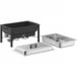 Acopa 8 Qt. Wrought Iron Pillar Electric Chafer with Stainless Steel Cover and Plastic Handle