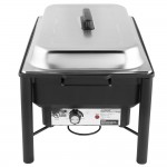 Acopa 8 Qt. Wrought Iron Pillar Electric Chafer with Stainless Steel Cover and Plastic Handle