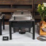 Acopa 8 Qt. Wrought Iron Pillar Electric Chafer with Stainless Steel Cover and Plastic Handle