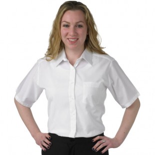 Henry Segal Women's Customizable White Short Sleeve Dress Shirt - 12