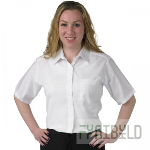 Henry Segal Women's Customizable White Short Sleeve Dress Shirt - 12