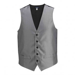Edwards 4394 Men's Customizable Silver Brocade Diamond Pattern Server Vest - Extra Large