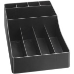 Choice Black 9-Section Countertop Coffee Condiment Organizer