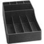 Choice Black 9-Section Countertop Coffee Condiment Organizer
