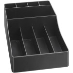 Choice Black 9-Section Countertop Coffee Condiment Organizer