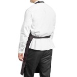 Uncommon Chef 3018 Black and Red Pinstripe Customizable Poly-Cotton Butcher Bib Apron with 2 Pockets - 34