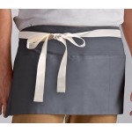 Choice Gray Poly-Cotton Waist Apron with Natural Webbing and 3 Pockets - 12