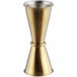 American Metalcraft JGG4 1 oz. & 1.5 oz. Gold Brushed Stainless Steel Japanese Style Jigger