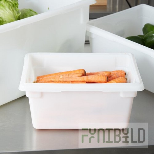 Rubbermaid® FG350400WHT White Polyethylene Food Storage Box - 18