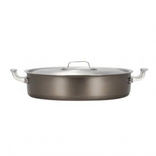 Bon Chef 60032TAUPE Cucina 9 Qt. Taupe Stainless Steel Induction Brazier Pot with Lid Bon Chef 60032TAUPE Cucina 9 Qt. Taupe Stainless Steel Induction Brazier Pot with Lid