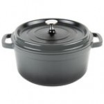 GET CA-012-R/BK Heiss 4.5 Qt. Red Enamel Coated Cast Aluminum Round Dutch Oven with Lid